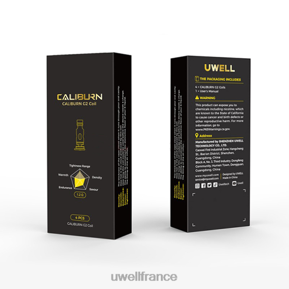 UWELL CALIBURN G2 bobines | paquet de 4 | UWELL Paris un2 maillé-h 1,2ohm 84P4N2