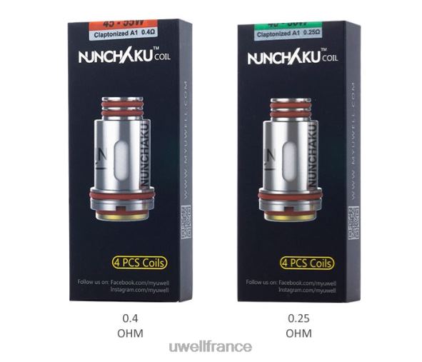 UWELL NUNCHAKU bobines (paquet de 4) | UWELL France 0,25 ohm 84P4N261