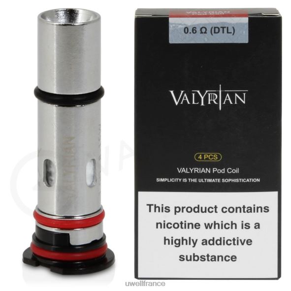 UWELL VALYRIAN bobines de remplacement de pod (paquet de 4) | UWELL Prix 0,6 ohm dtl 84P4N34
