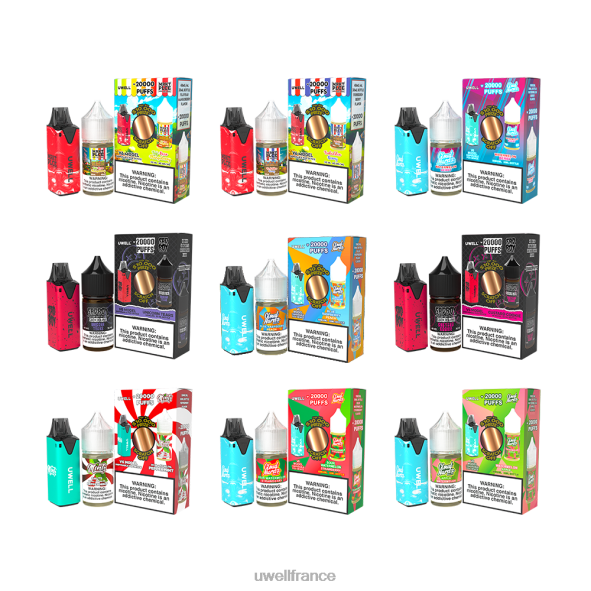 UWELL V6 appareil jetable + jus daddy\'s vapor 30ml - pack collab | UWELL Disposable Vape clr : bleu/flv : pomme pastèque 50 mg 84P4N205