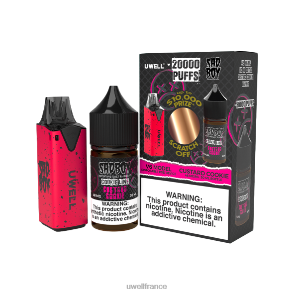 UWELL V6 appareil jetable + jus daddy\'s vapor 30ml - pack collab | UWELL Disposable Vape clr : bleu/flv : pomme pastèque 50 mg 84P4N205