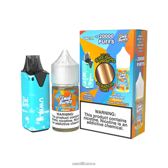 UWELL V6 appareil jetable + jus daddy\'s vapor 30ml - pack collab | UWELL Disposable Vape clr : bleu/flv : pomme pastèque 50 mg 84P4N205