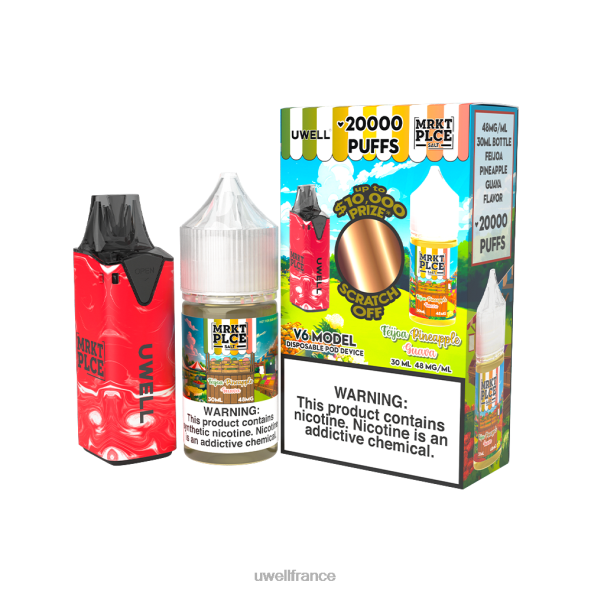 UWELL V6 appareil jetable + jus daddy\'s vapor 30ml - pack collab | UWELL Disposable Vape clr : bleu/flv : pomme pastèque 50 mg 84P4N205