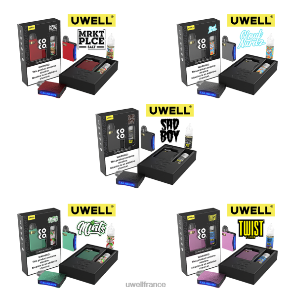 UWELL CALIBURN AK3 kit + pods a3s 0.8ohm (x2) + vapeur de papa 10ml sels 50mg | UWELL Marseille crl : rose/flv : limonade aux baies 84P4N246