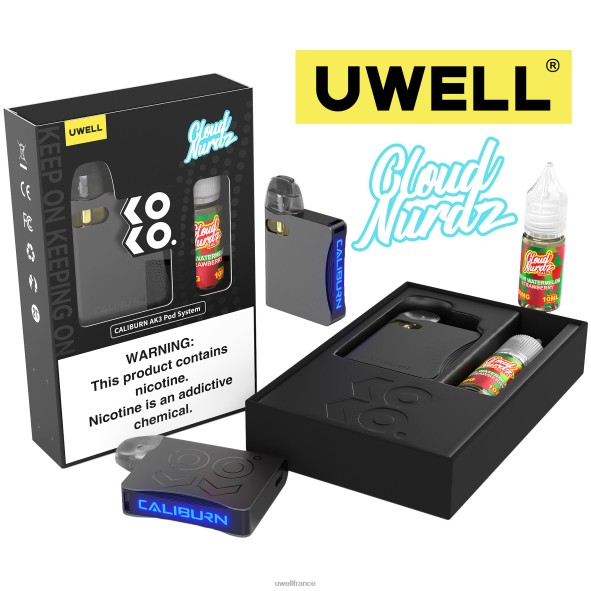 UWELL CALIBURN AK3 kit + pods a3s 0.8ohm (x2) + vapeur de papa 10ml sels 50mg | UWELL Marseille crl : rose/flv : limonade aux baies 84P4N246