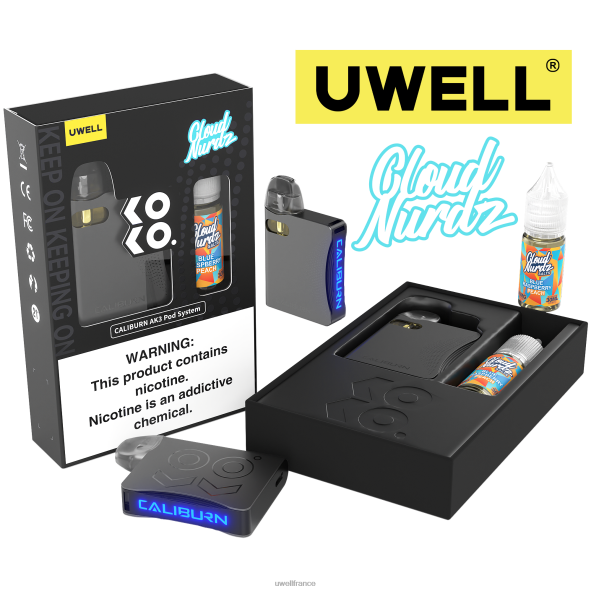 UWELL CALIBURN AK3 kit + pods a3s 0.8ohm (x2) + vapeur de papa 10ml sels 50mg | UWELL Marseille crl : rose/flv : limonade aux baies 84P4N246